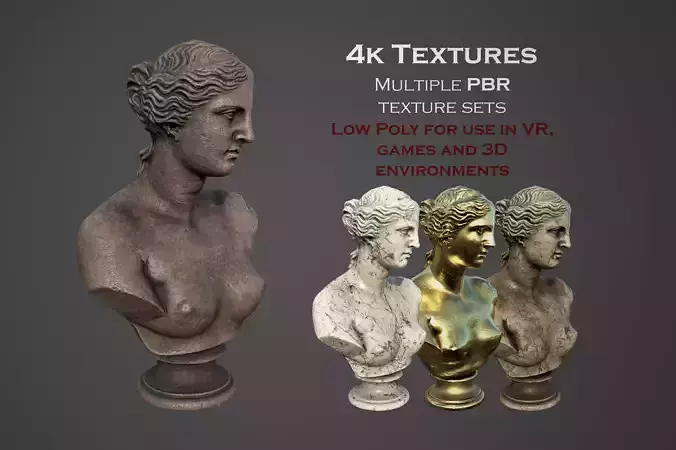 Bust of  Venus Low-poly 3D model