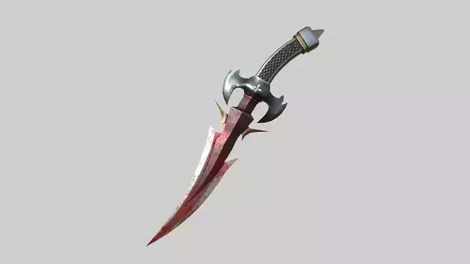 Medieval Dagger 02 Blood - Fantasy Character Weapon