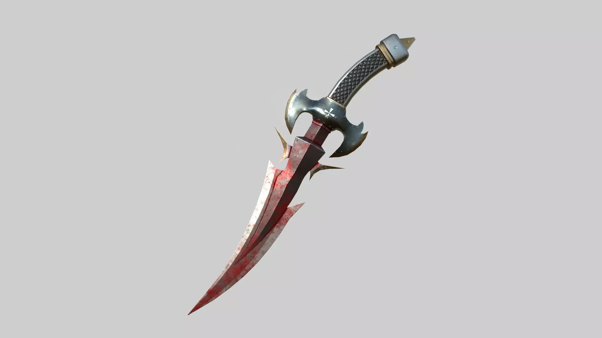 Medieval Dagger 02 Blood - Fantasy Character Weapon Low-poly 3D model_0
