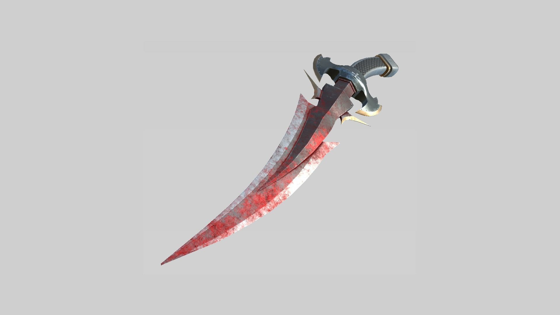 Medieval Dagger 02 Blood - Fantasy Character Weapon Low-poly 3D model_3