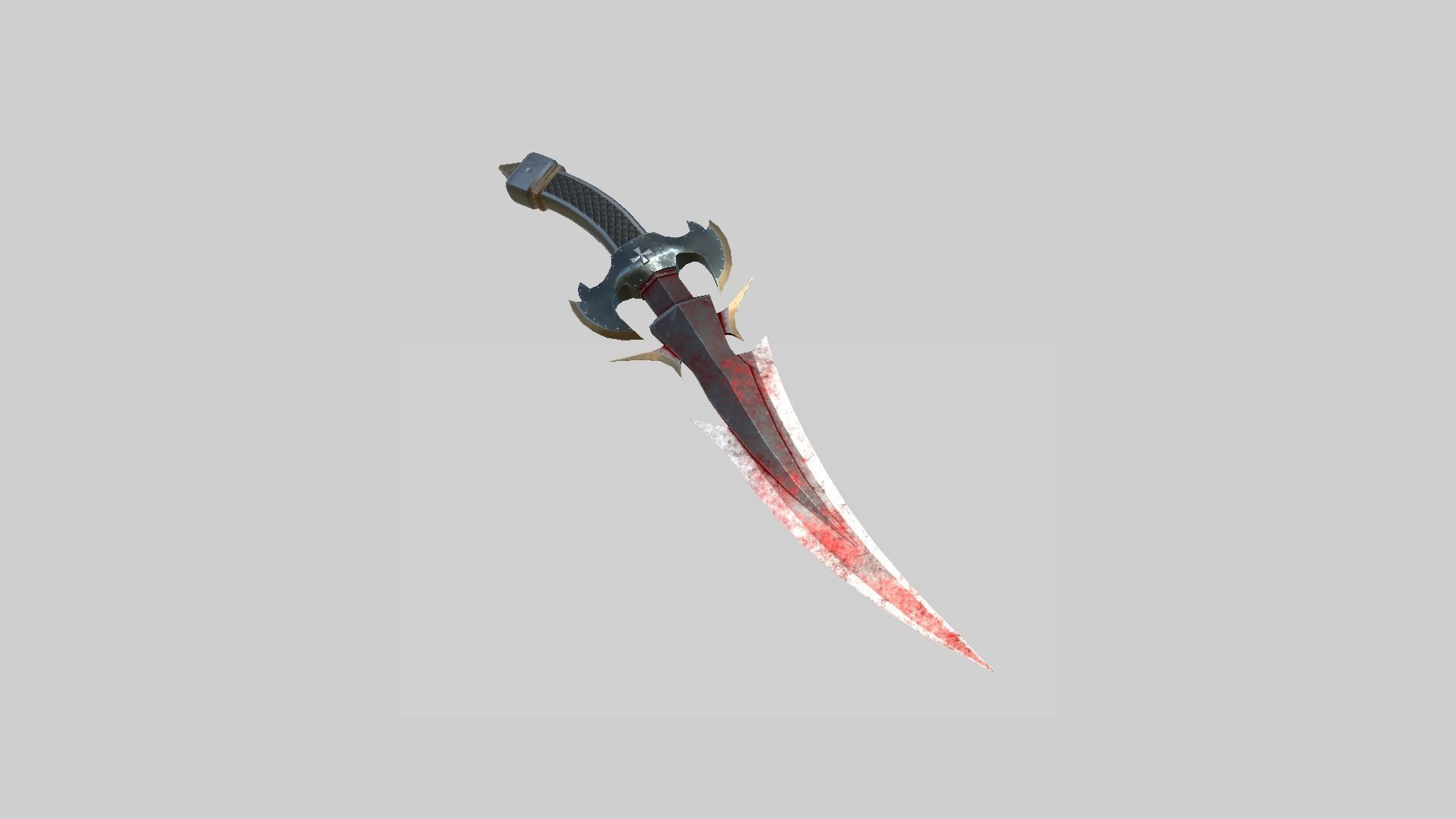 Medieval Dagger 02 Blood - Fantasy Character Weapon Low-poly 3D model_1