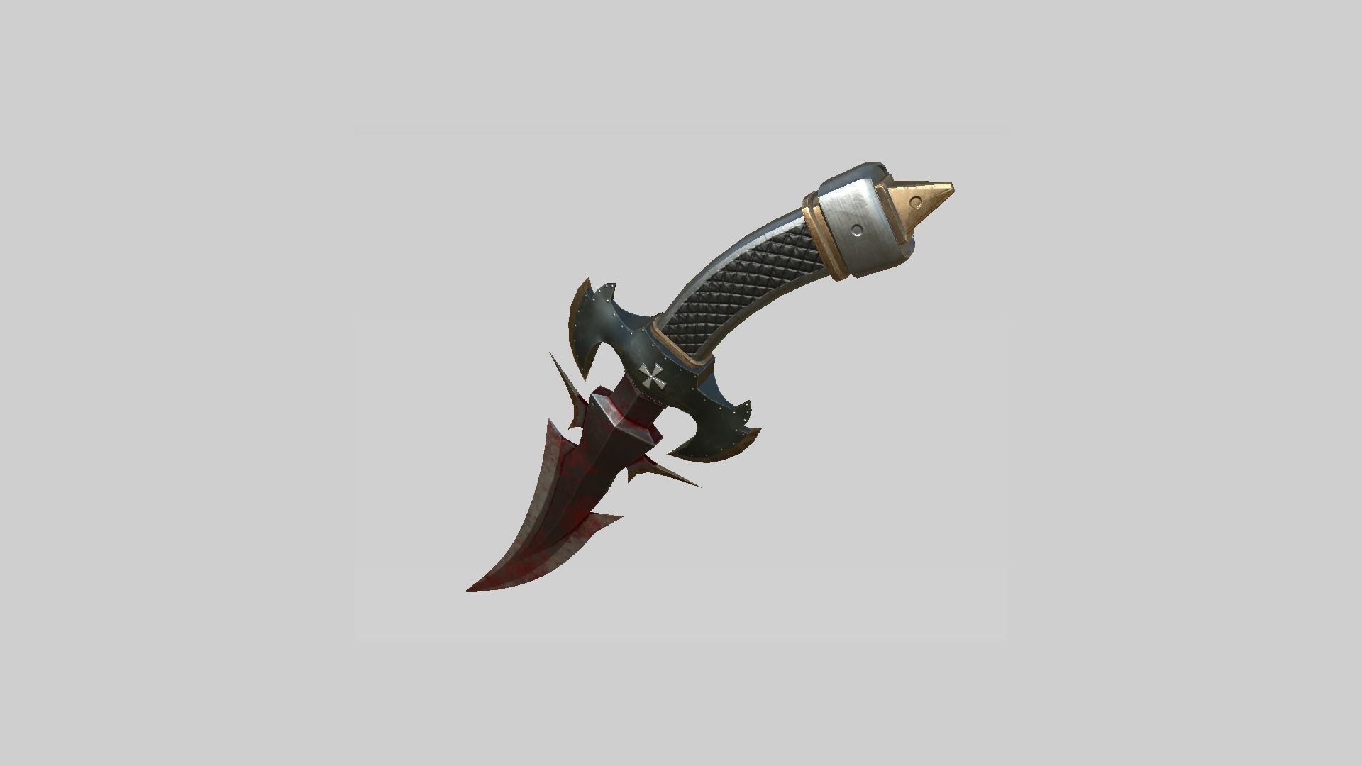 Medieval Dagger 02 Blood - Fantasy Character Weapon Low-poly 3D model_2