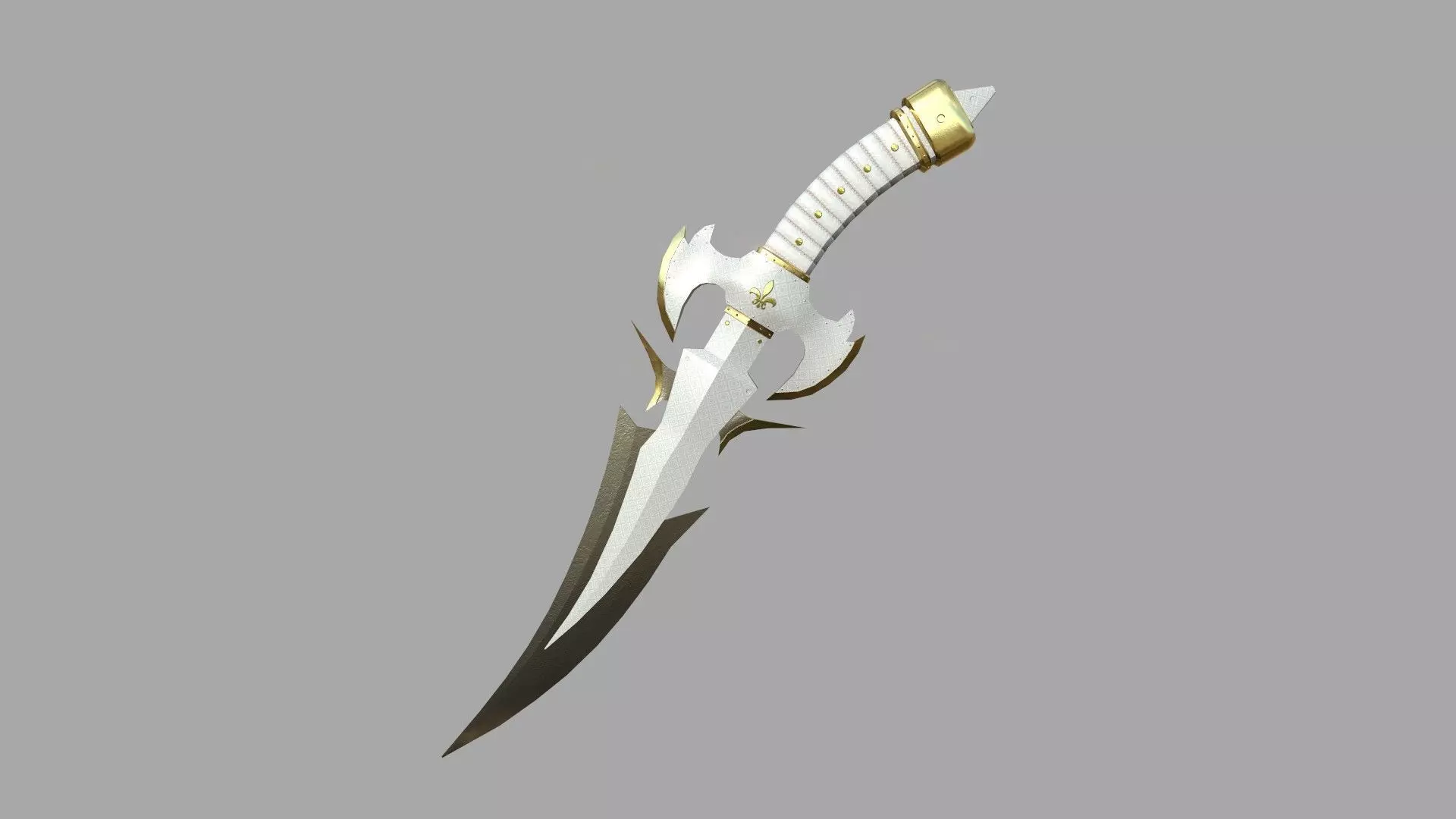 Medieval Dagger 03 Luxury- Fantasy Character Weapon Low-poly 3D model_0