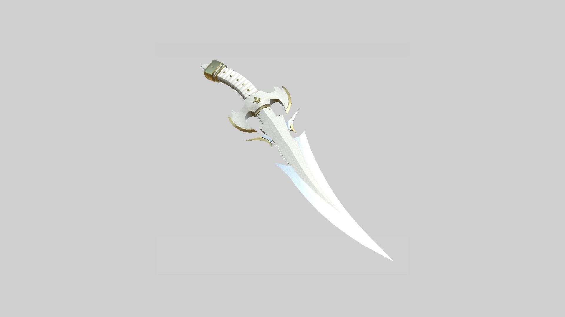 Medieval Dagger 03 Luxury- Fantasy Character Weapon Low-poly 3D model_1