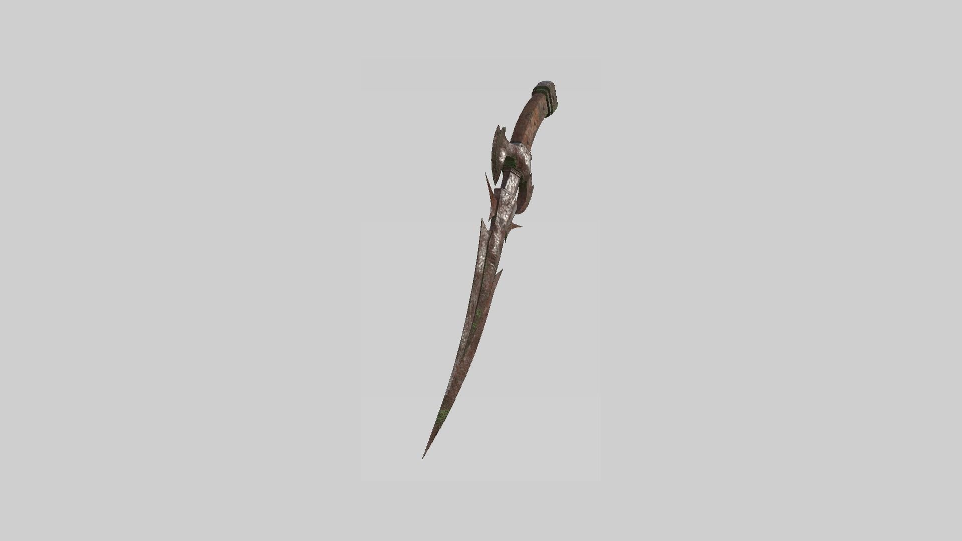 Medieval Dagger 04 Destroyed - Fantasy Character Weapon Low-poly 3D model_4