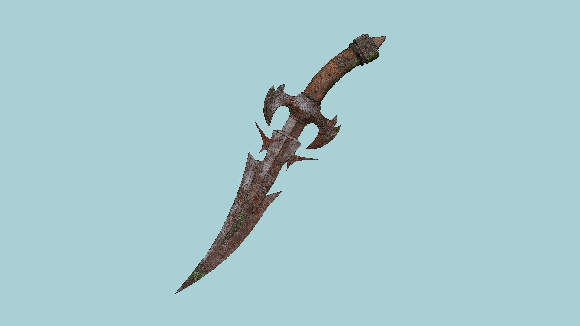 Medieval Dagger 04 Destroyed - Fantasy Character Weapon Low-poly 3D model_6