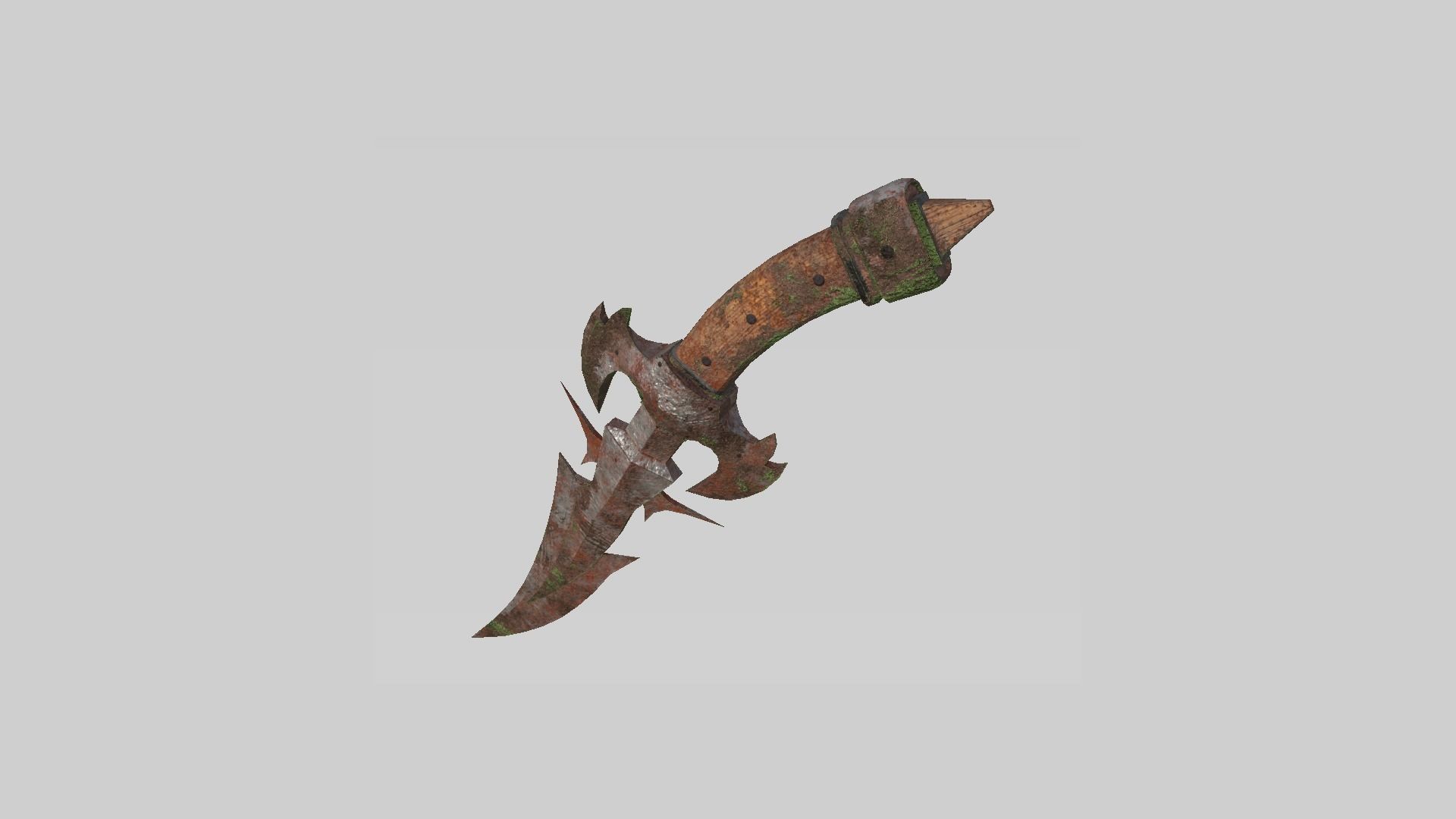 Medieval Dagger 04 Destroyed - Fantasy Character Weapon Low-poly 3D model_2