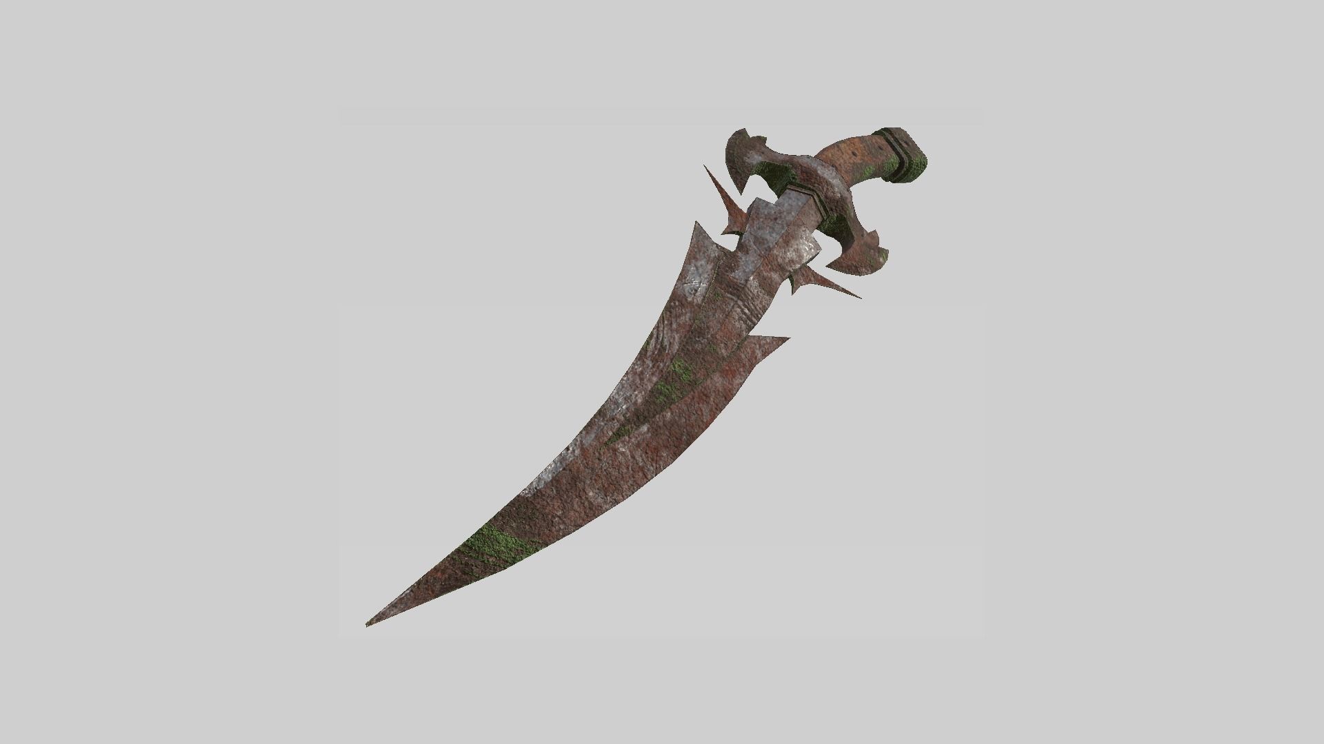 Medieval Dagger 04 Destroyed - Fantasy Character Weapon Low-poly 3D model_3