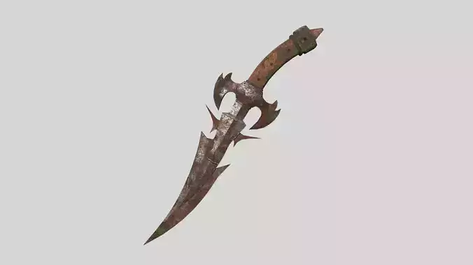 Medieval Dagger 04 Destroyed - Fantasy Character Weapon