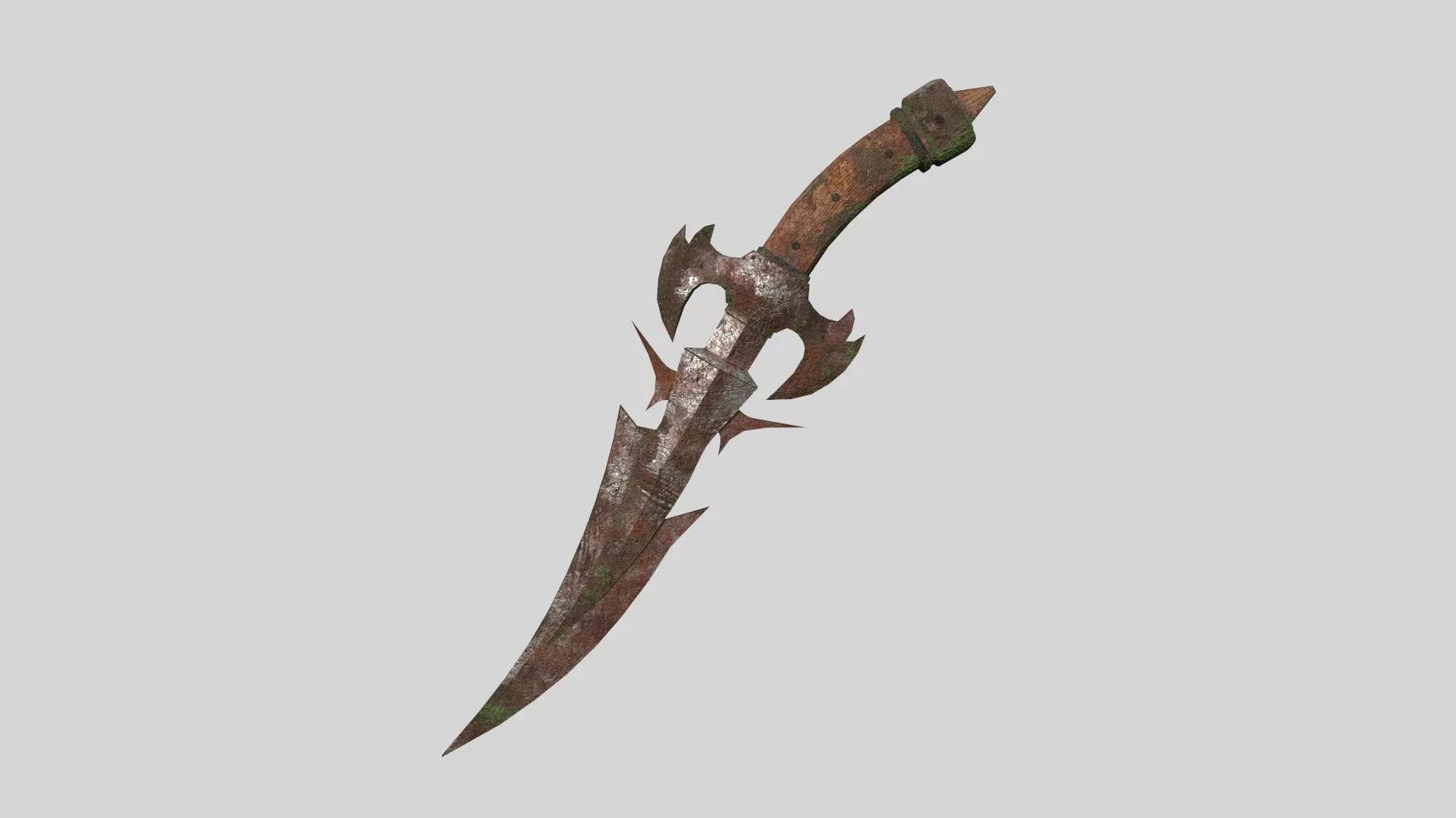 Medieval Dagger 04 Destroyed - Fantasy Character Weapon Low-poly 3D model_0