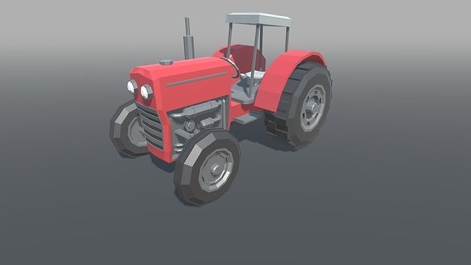 Tractor Low Poly Low-poly 3D model