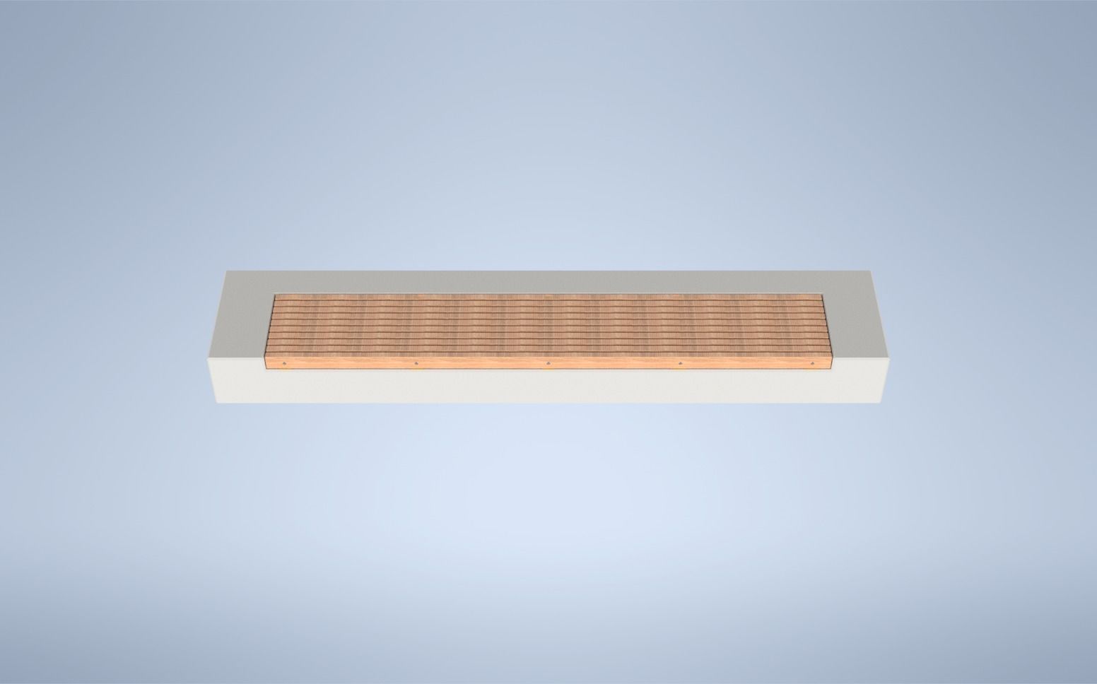 Bench on a concrete base 3D model_1