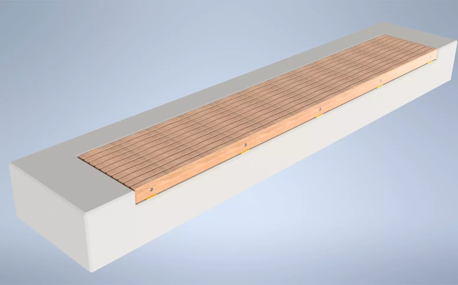 Bench on a concrete base 3D model_0