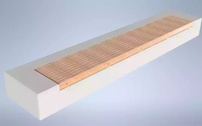 Bench on a concrete base