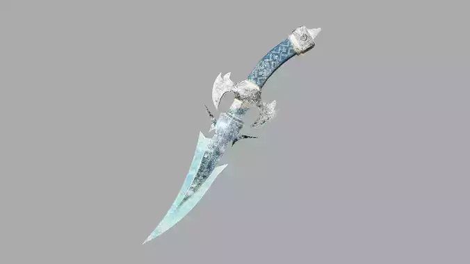 Medieval Dagger 05 Ice Frost - Fantasy Character Weapon