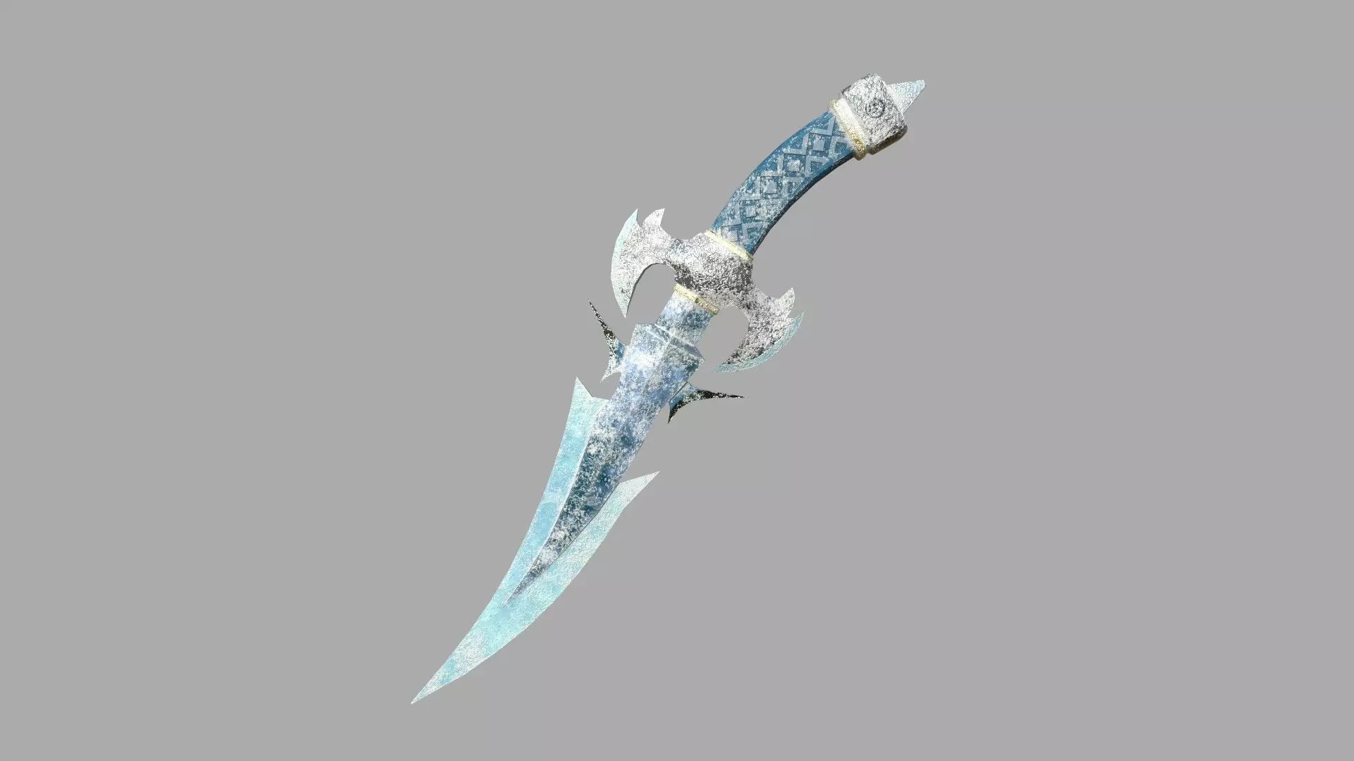 Medieval Dagger 05 Ice Frost - Fantasy Character Weapon Low-poly 3D model_0