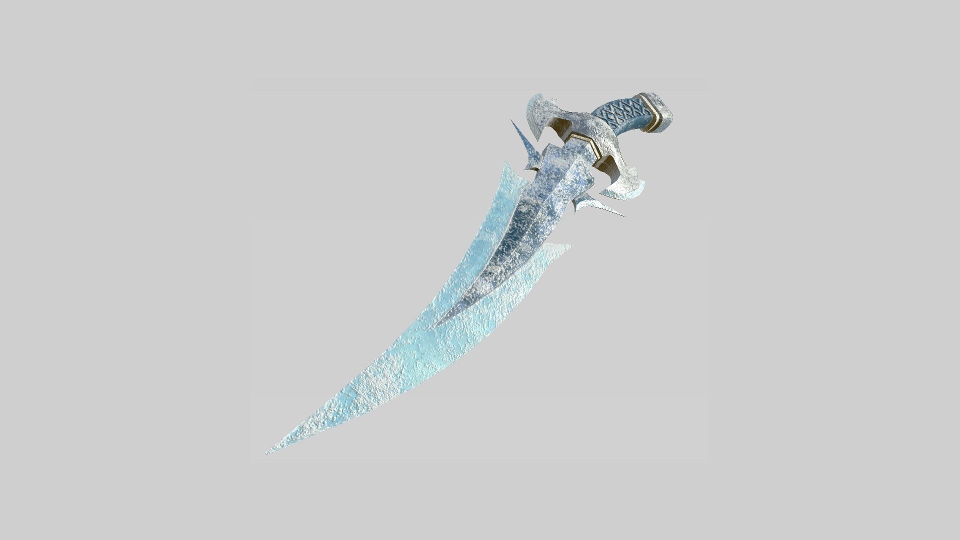 Medieval Dagger 05 Ice Frost - Fantasy Character Weapon Low-poly 3D model_3