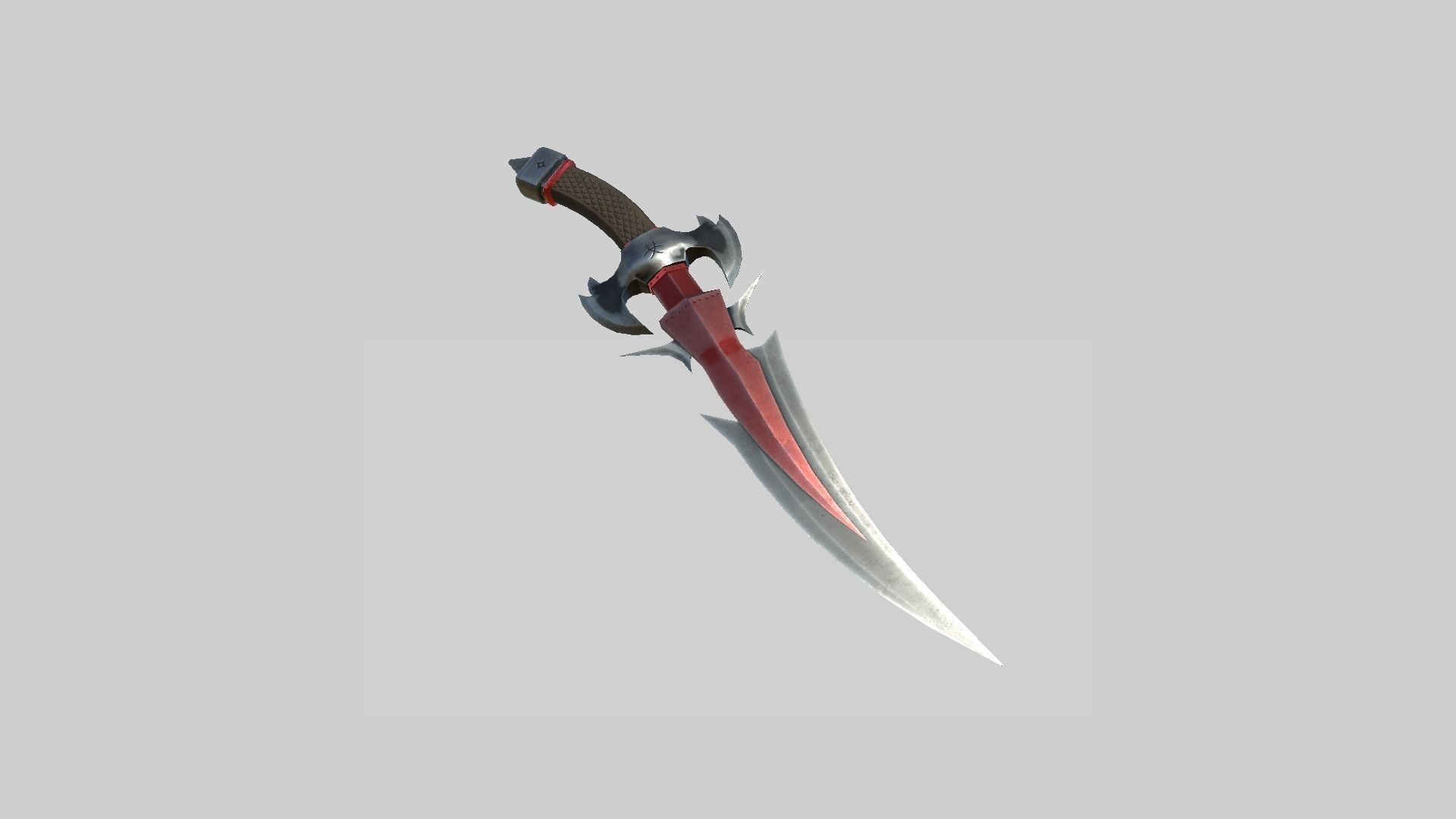 Medieval Dagger 06 Dark Red - Fantasy Character Weapon Low-poly 3D model_1