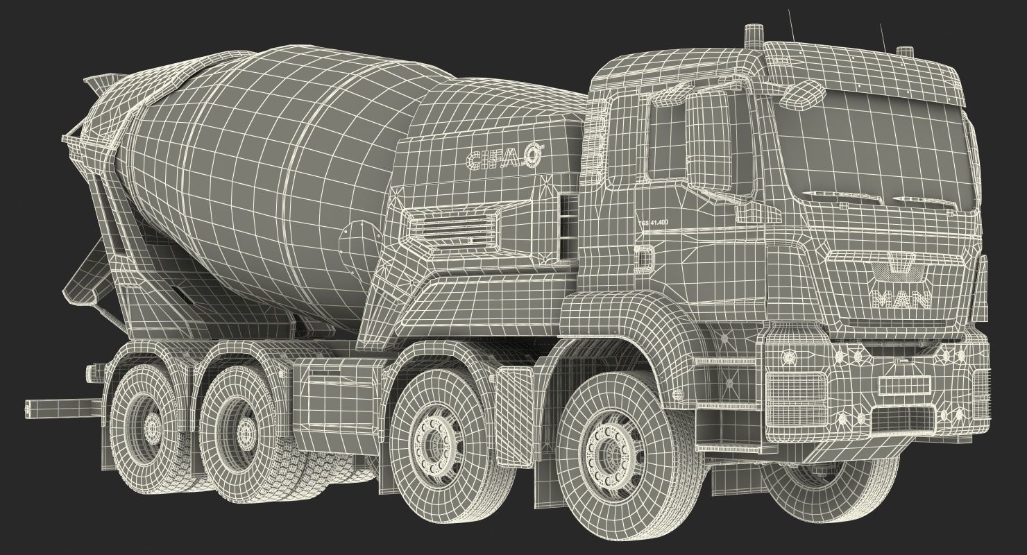 Energya E9 Truck Hybrid Mixer Rigged 3D model_31