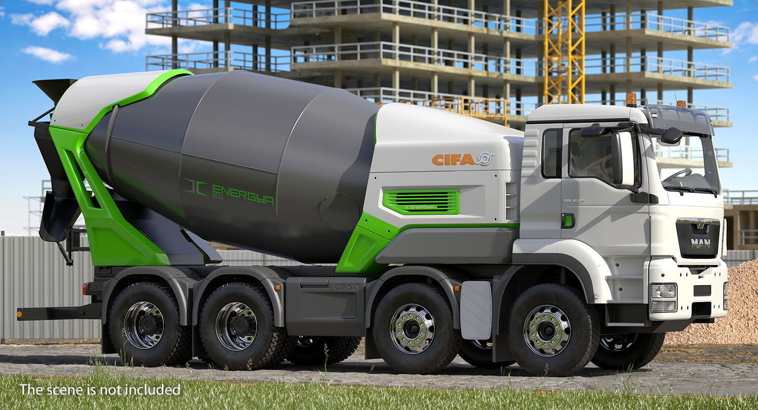 Energya E9 Truck Hybrid Mixer Rigged 3D model_2