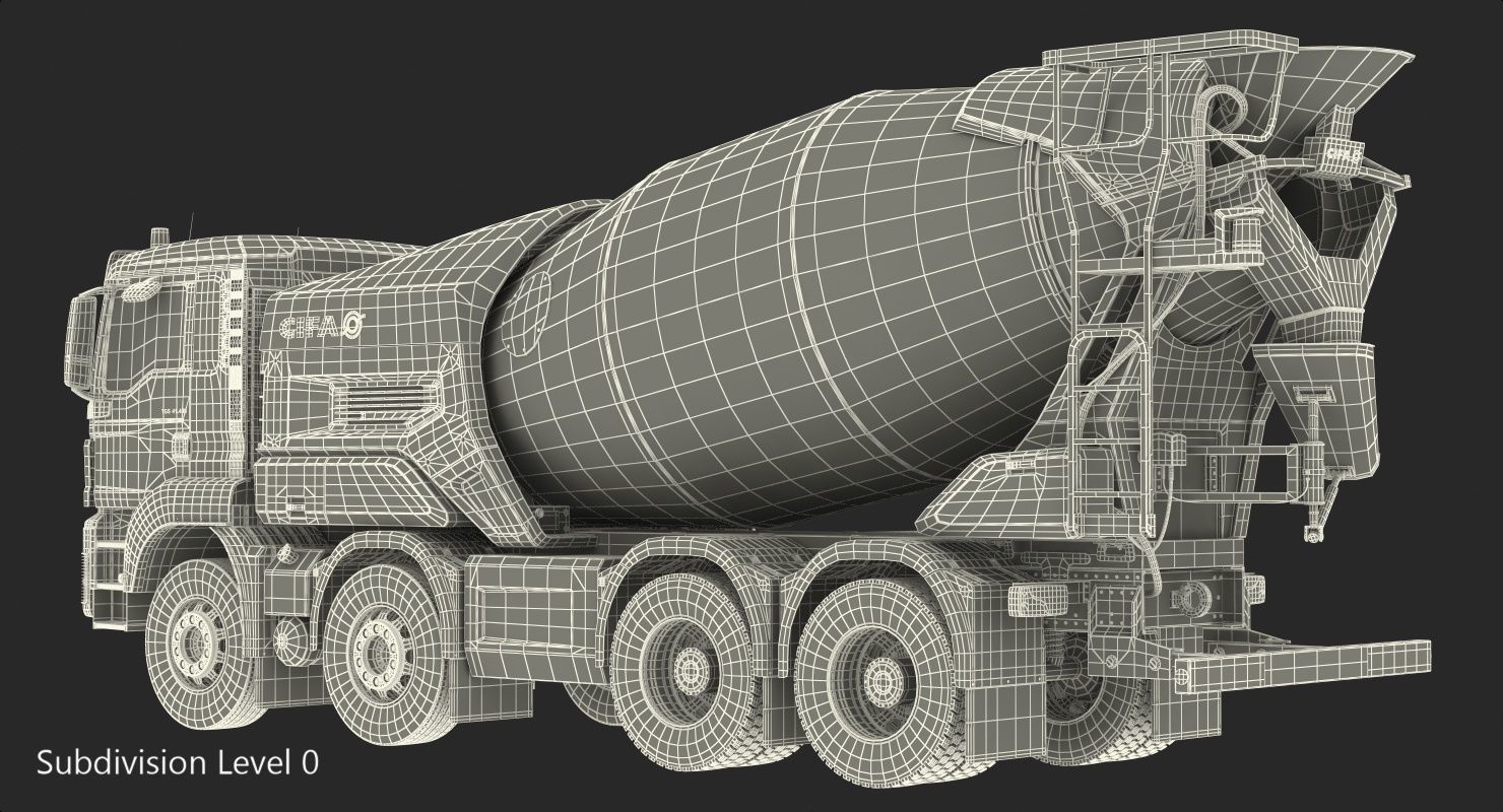 Energya E9 Truck Hybrid Mixer Rigged 3D model_26