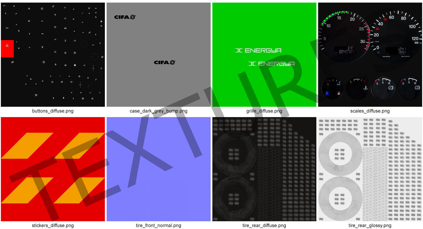 Energya E9 Truck Hybrid Mixer Rigged 3D model_29