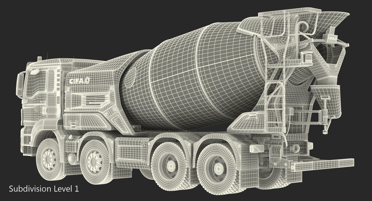 Energya E9 Truck Hybrid Mixer Rigged 3D model_27