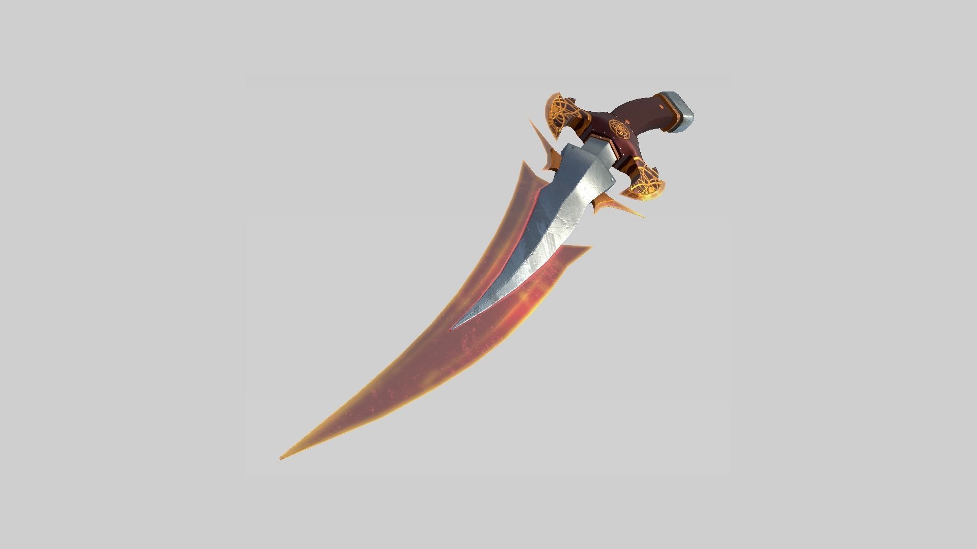 Medieval Dagger 07 Red Elemental - Fantasy Character Weapon Low-poly 3D model_4