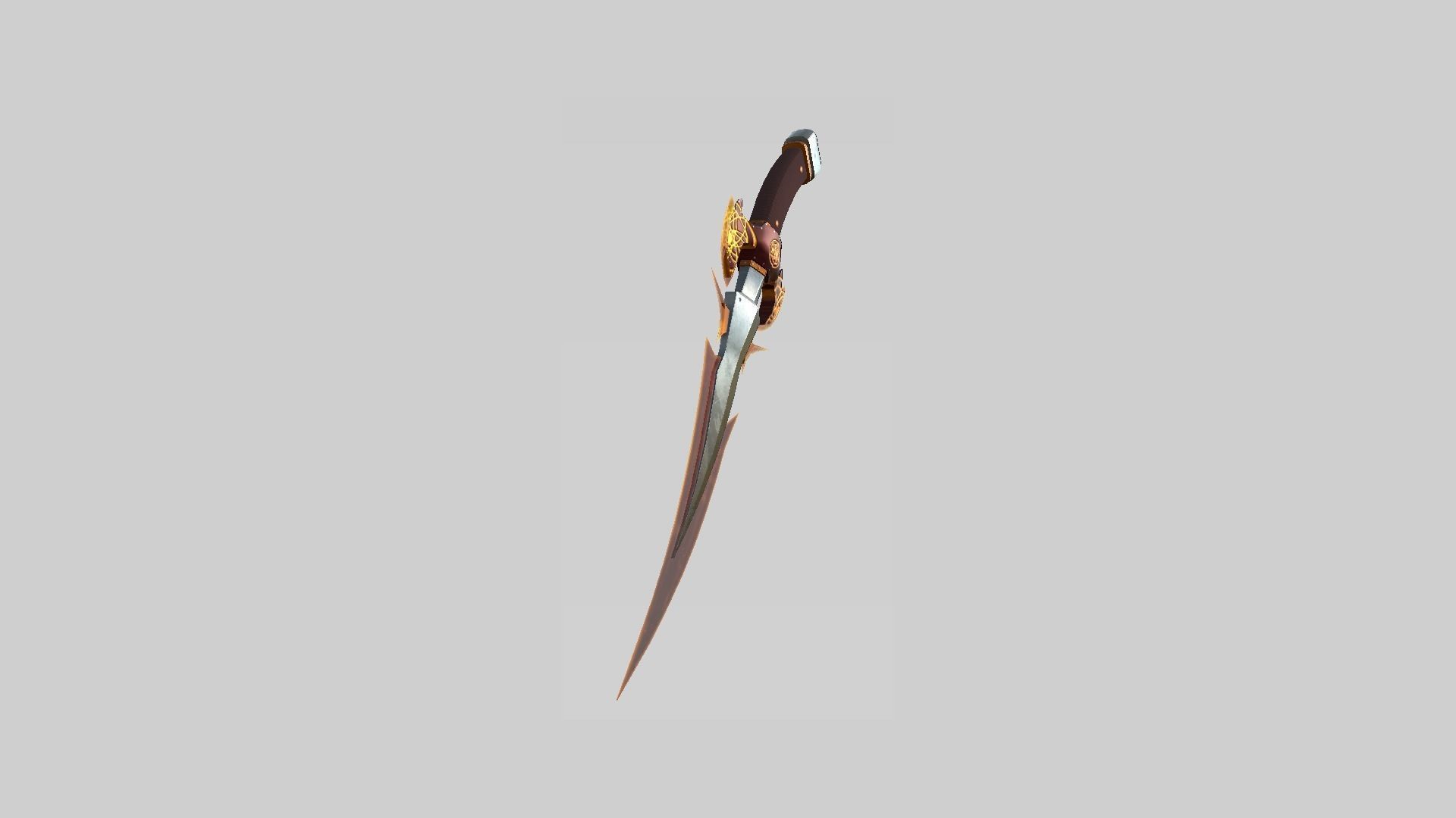 Medieval Dagger 07 Red Elemental - Fantasy Character Weapon Low-poly 3D model_3