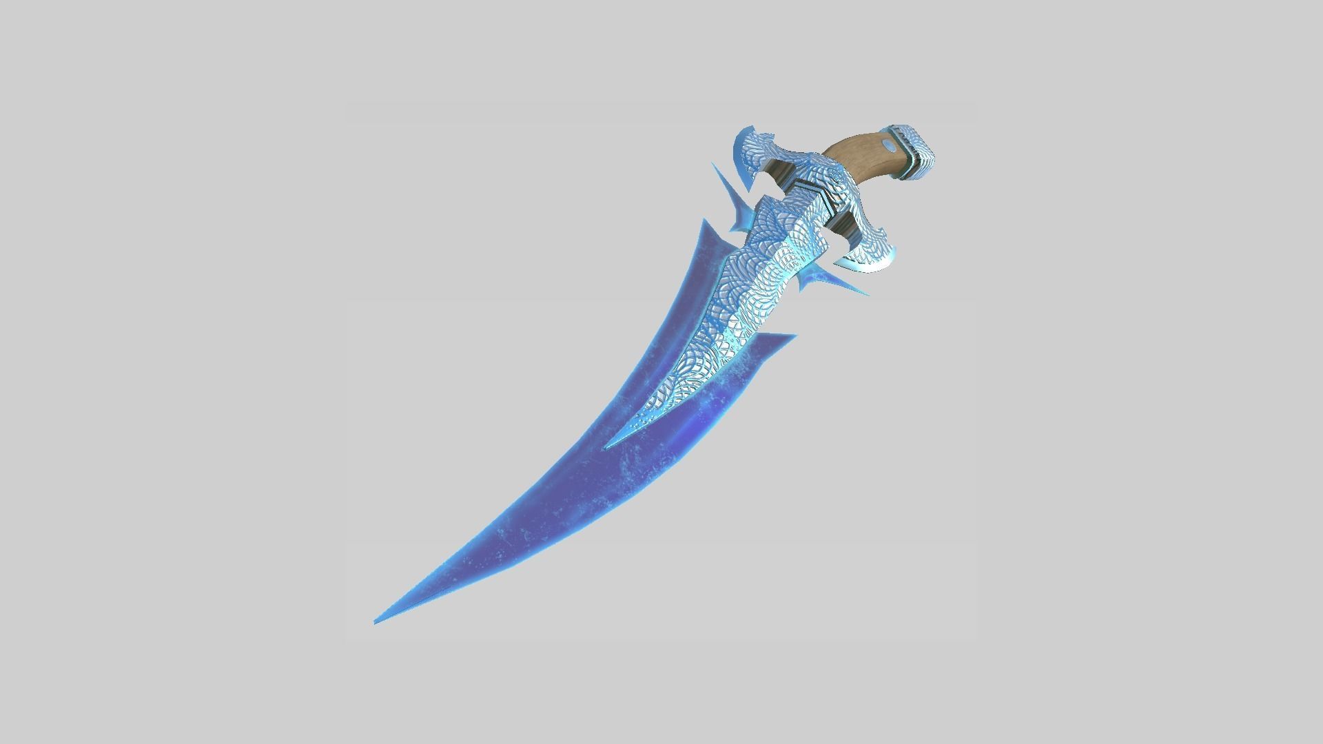Medieval Dagger 08 Blue Elemental - Fantasy Character Weapon Low-poly 3D model_3