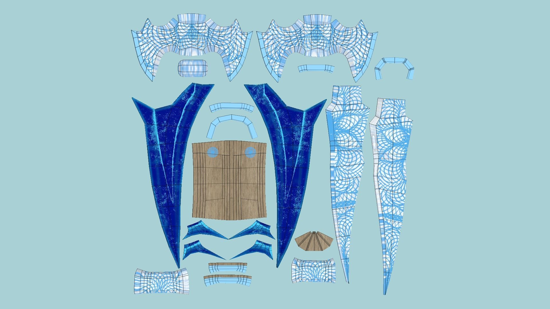 Medieval Dagger 08 Blue Elemental - Fantasy Character Weapon Low-poly 3D model_6