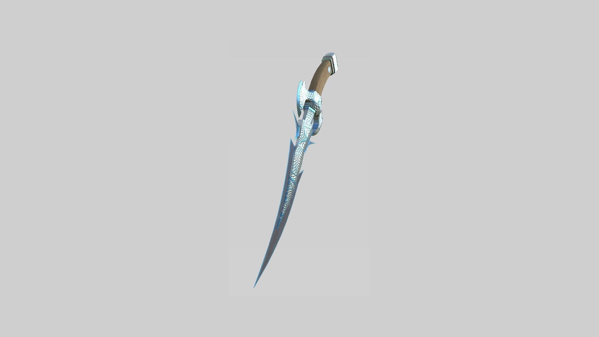 Medieval Dagger 08 Blue Elemental - Fantasy Character Weapon Low-poly 3D model_1