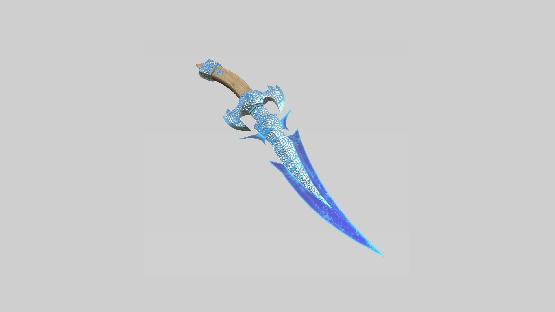 Medieval Dagger 08 Blue Elemental - Fantasy Character Weapon Low-poly 3D model_2