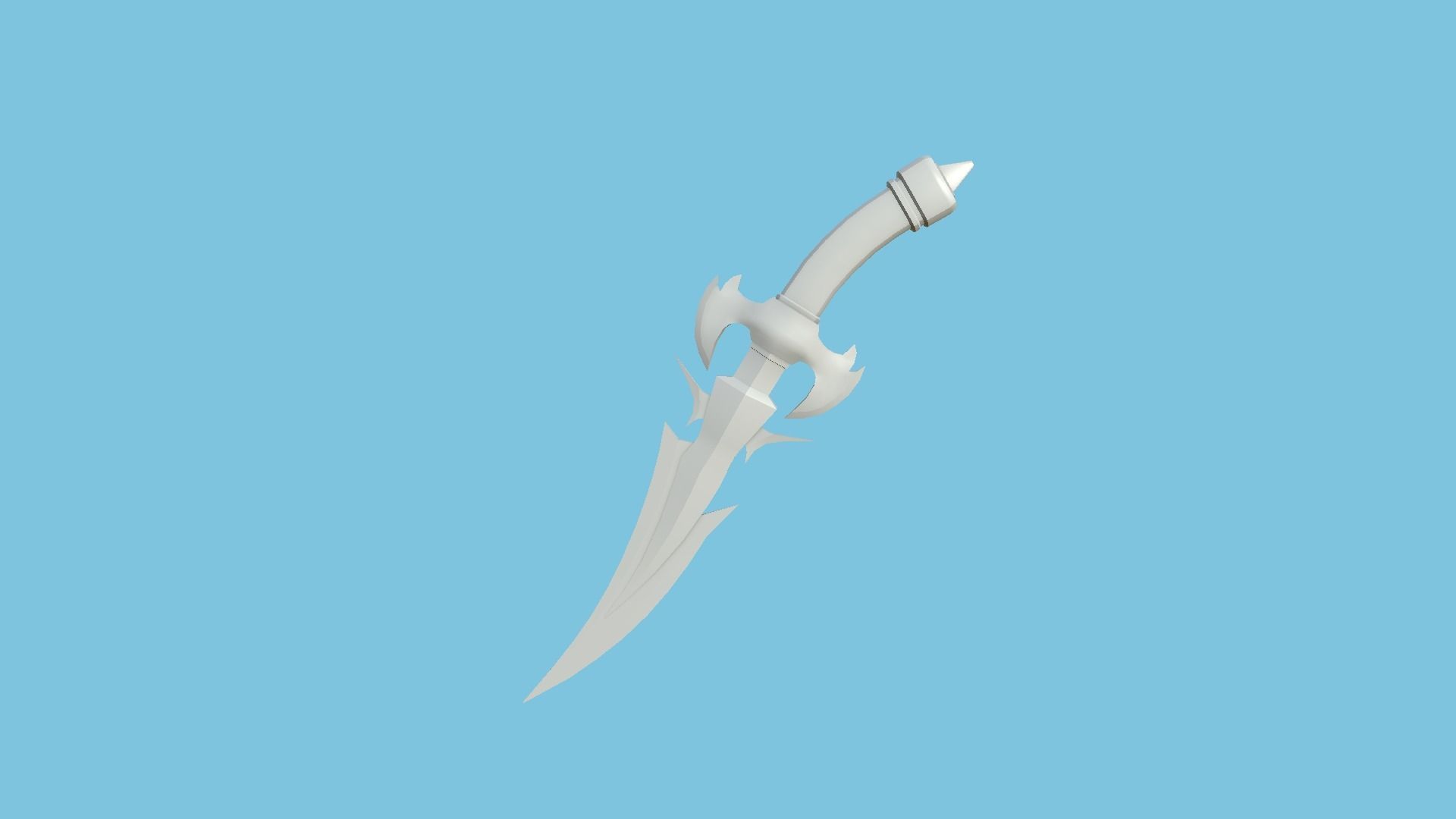 Medieval Dagger 08 Blue Elemental - Fantasy Character Weapon Low-poly 3D model_10