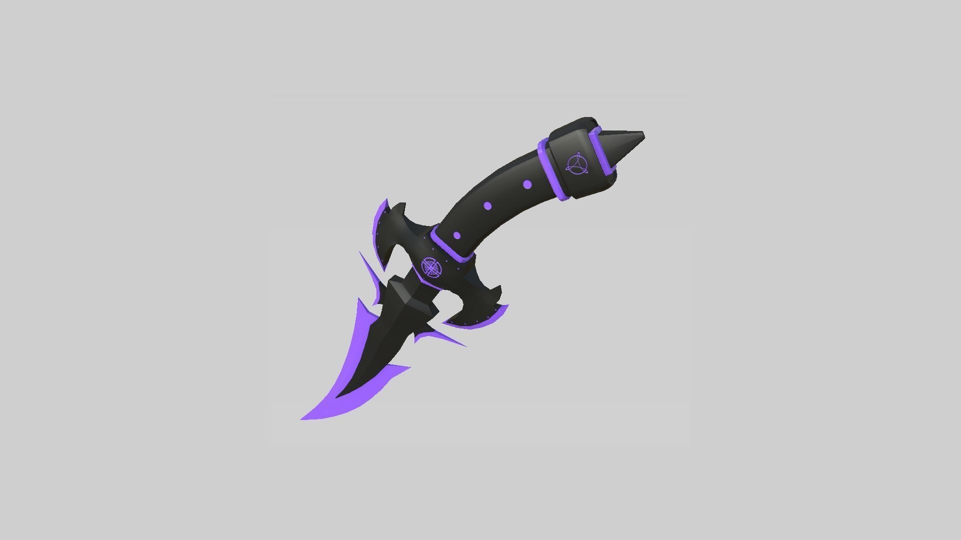 Medieval Dagger 09 Cartoon Purple - Fantasy Character Weapon Low-poly 3D model_2