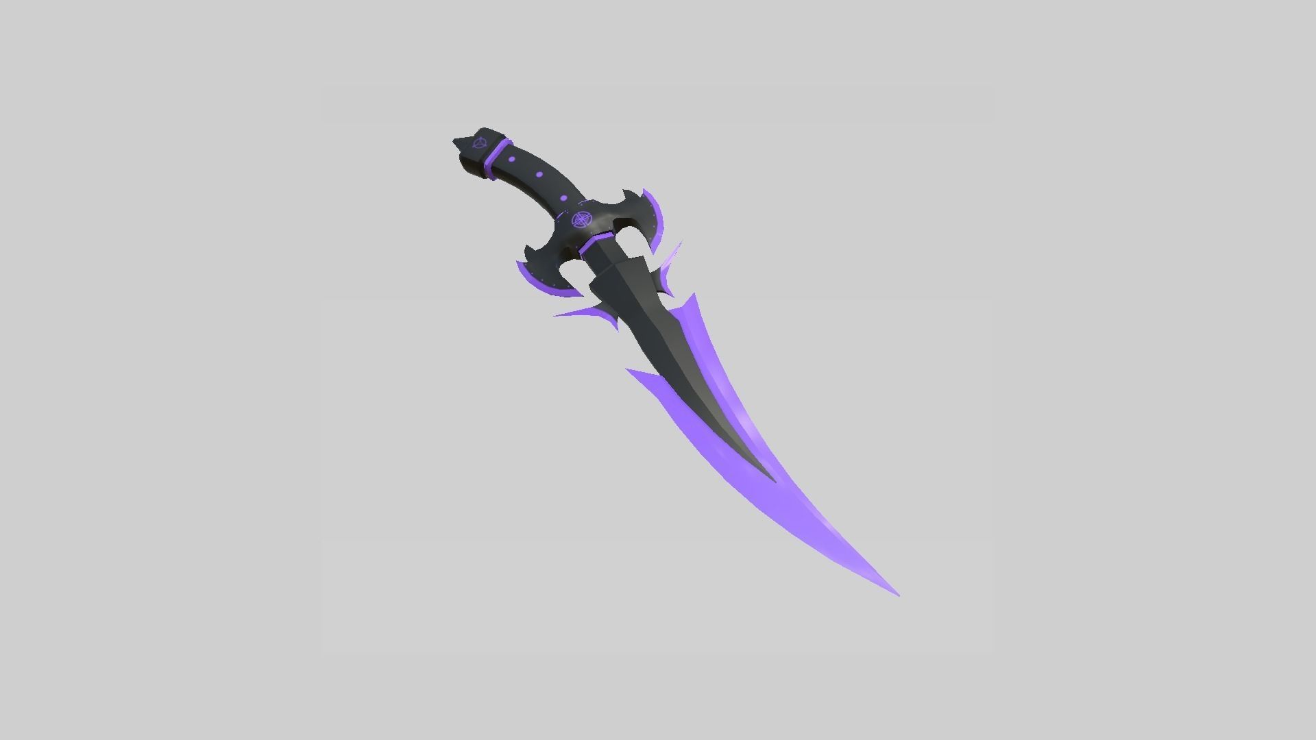 Medieval Dagger 09 Cartoon Purple - Fantasy Character Weapon Low-poly 3D model_1