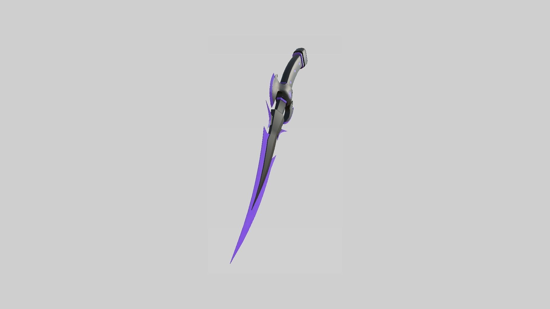 Medieval Dagger 09 Cartoon Purple - Fantasy Character Weapon Low-poly 3D model_4