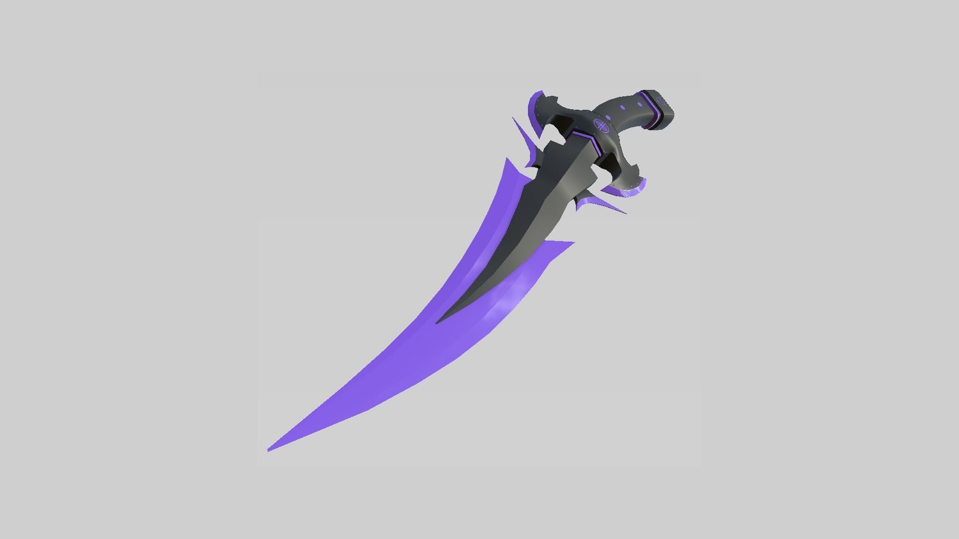 Medieval Dagger 09 Cartoon Purple - Fantasy Character Weapon Low-poly 3D model_3