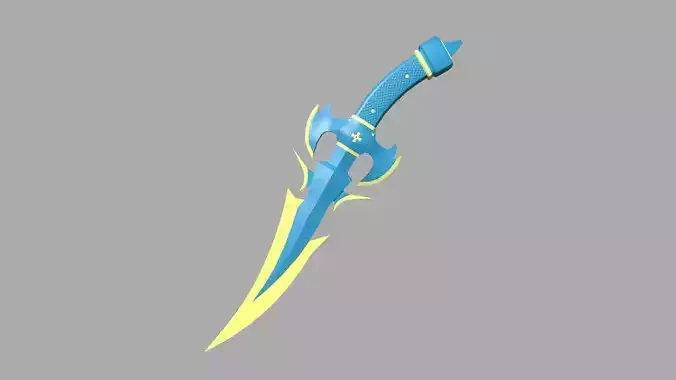 Medieval Dagger 10 Cartoon Blue - Fantasy Character Weapon