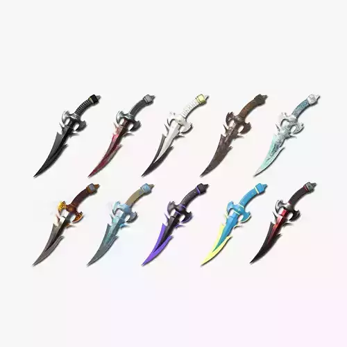 10 Medieval Dagger Collection - Fantasy Character Weapon