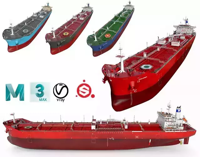 Tankers 4 colors 3D Model Collection