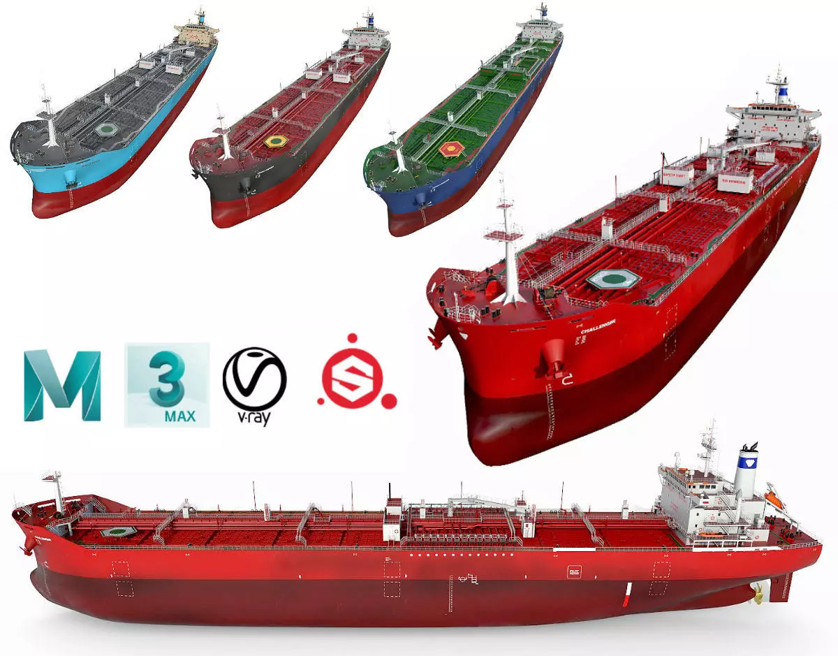 Tankers 4 colors 3D Model Collection_0