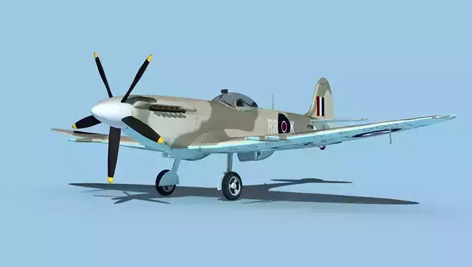 Supermarine Spitfire Mk XIVe V03 3D model