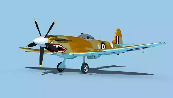 Supermarine Spitfire Mk XIVe V05 3D model