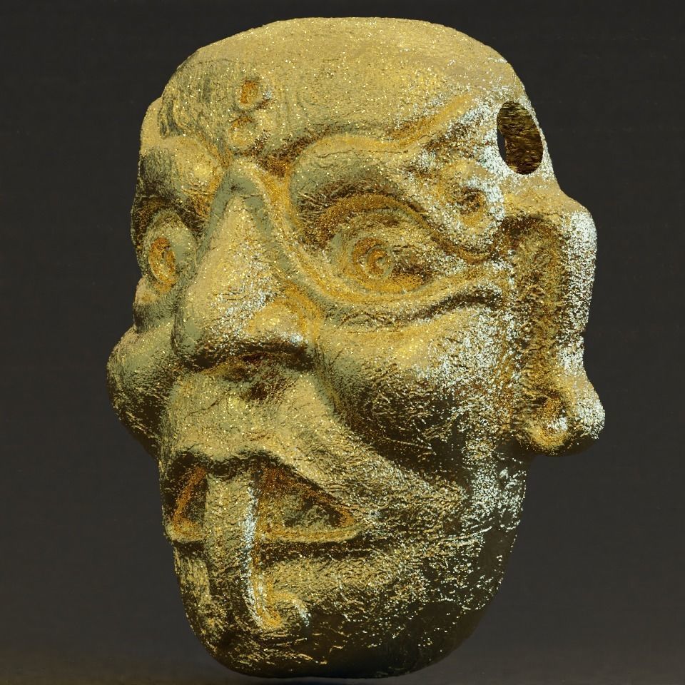 tlaloc mask prehispanic pendant 3D print model_1