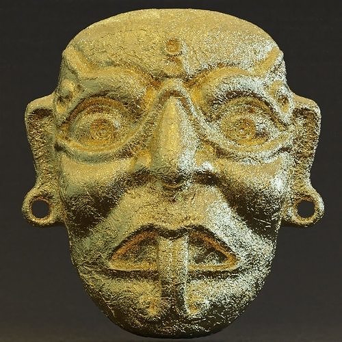 tlaloc mask prehispanic pendant 3D print model