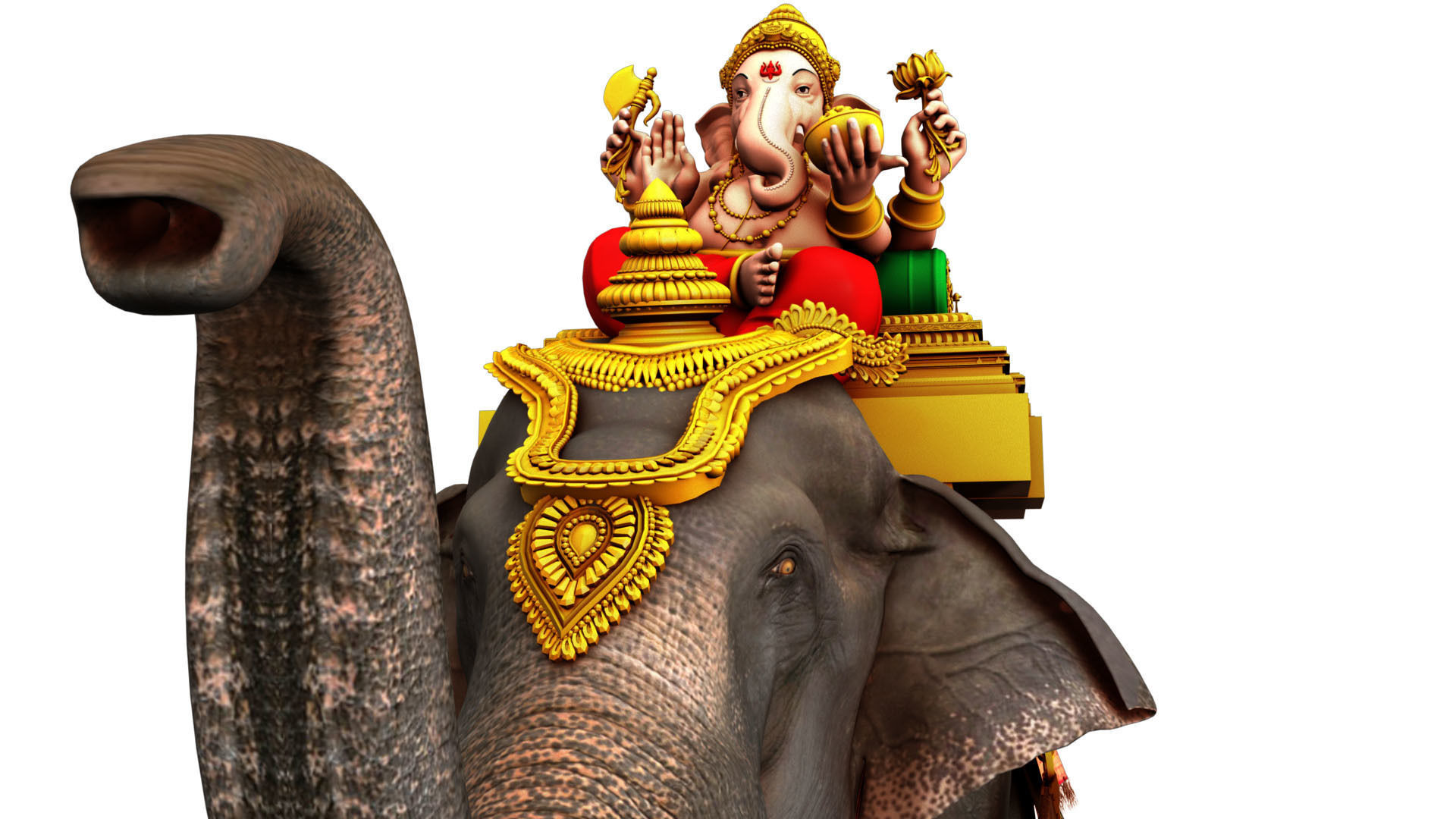 god ganesha elephant3d model  3D model_11