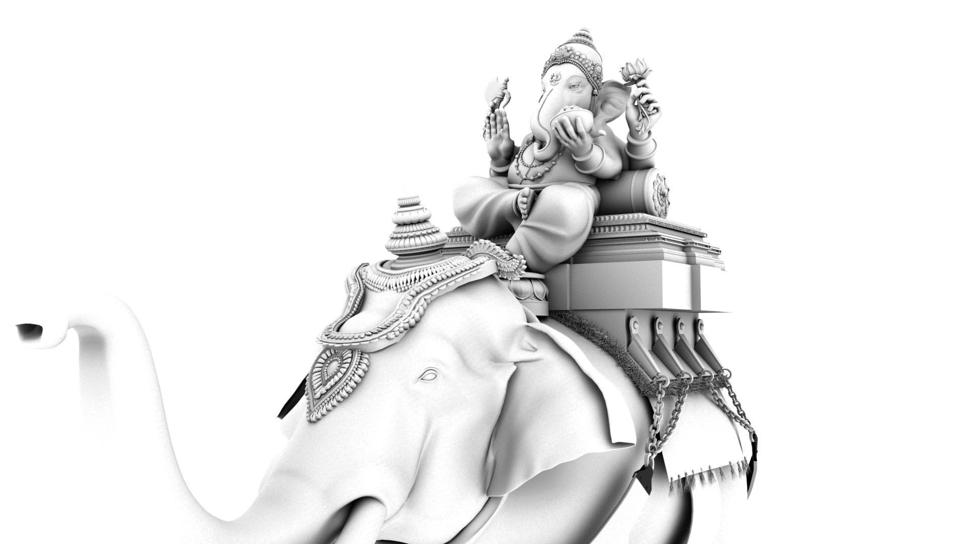 god ganesha elephant3d model  3D model_3