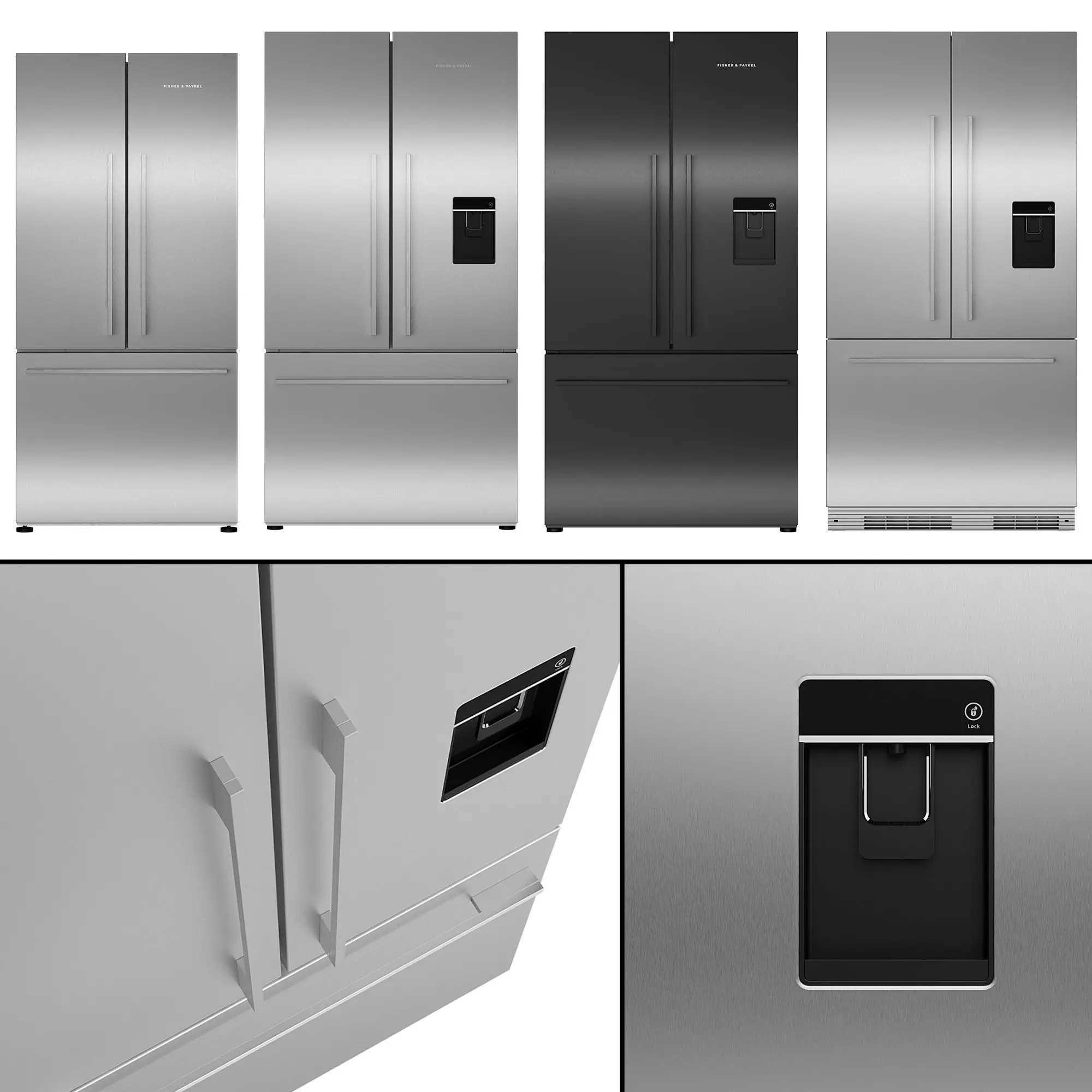 Refrigerators Fisher Paykel Set 2 3D model_0