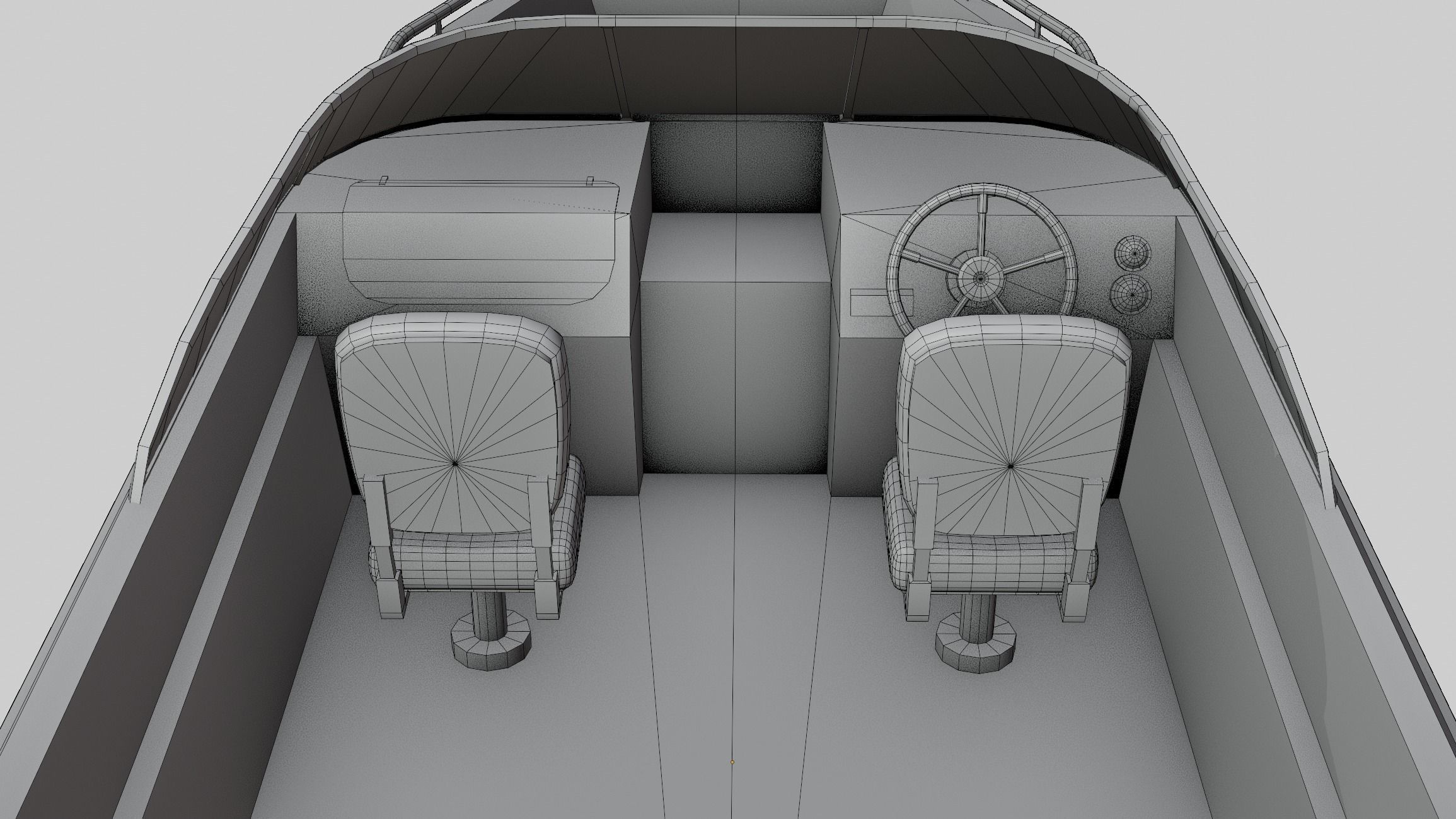 boat with motor low-poly game ready Low-poly 3D model_3